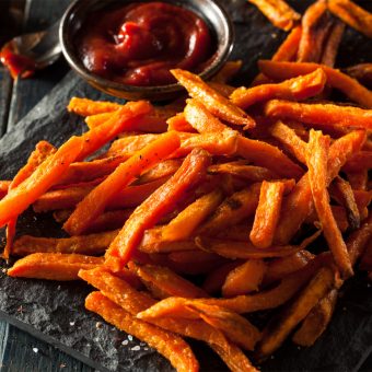 Perfectly Garlicky Sweet Potato Fries