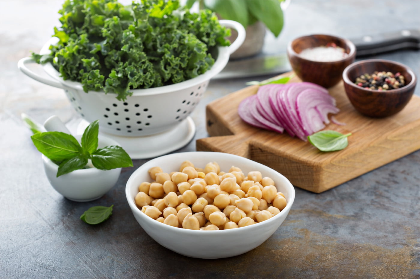 Garlicky Kale and Chickpea Salad