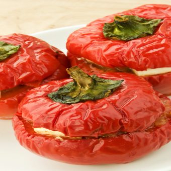 Vegetarian Feta & Shallot Stuffed Peppers