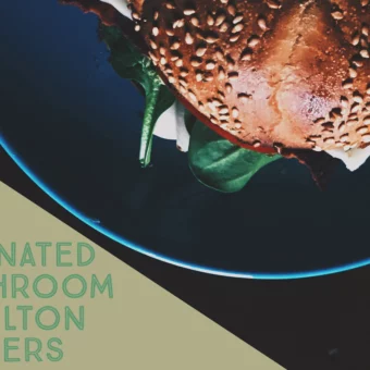 Marinated Mushroom & Blue Cheese Burgers