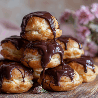 Easy Chocolate Profiteroles with Chocolate Sauce