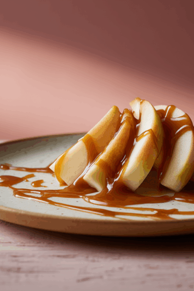 Apple slices and caramel sauce showing How to Make Caramel Sauce That Doesn’t Harden