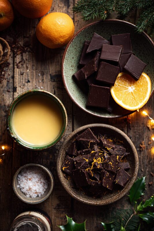 Orange chocolate fudge ingredients