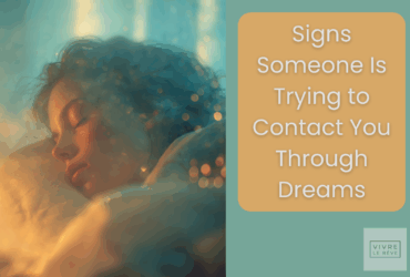 A woman sleeping peacefully in soft golden and teal dreamlike light, surrounded by glowing bokeh and an ethereal atmosphere, symbolising signs someone is trying to contact you through dreams.
